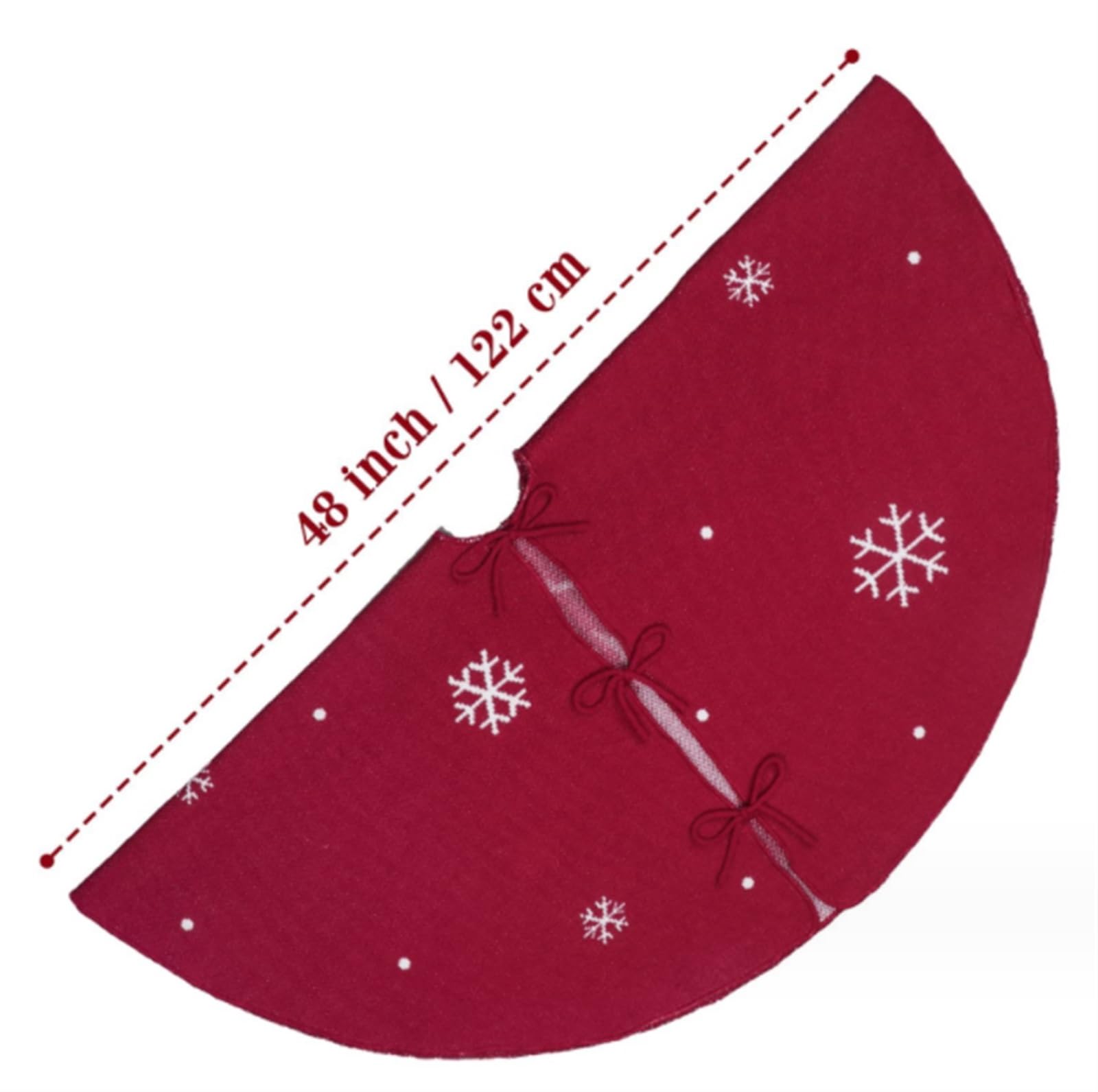 Tappeto Albero di Natale, Gonna per Albero di Natale Ornamenti per da 48 Pollici Motivo A Fiocco Neve per Decorazioni per Feste Domestiche Festa Forniture