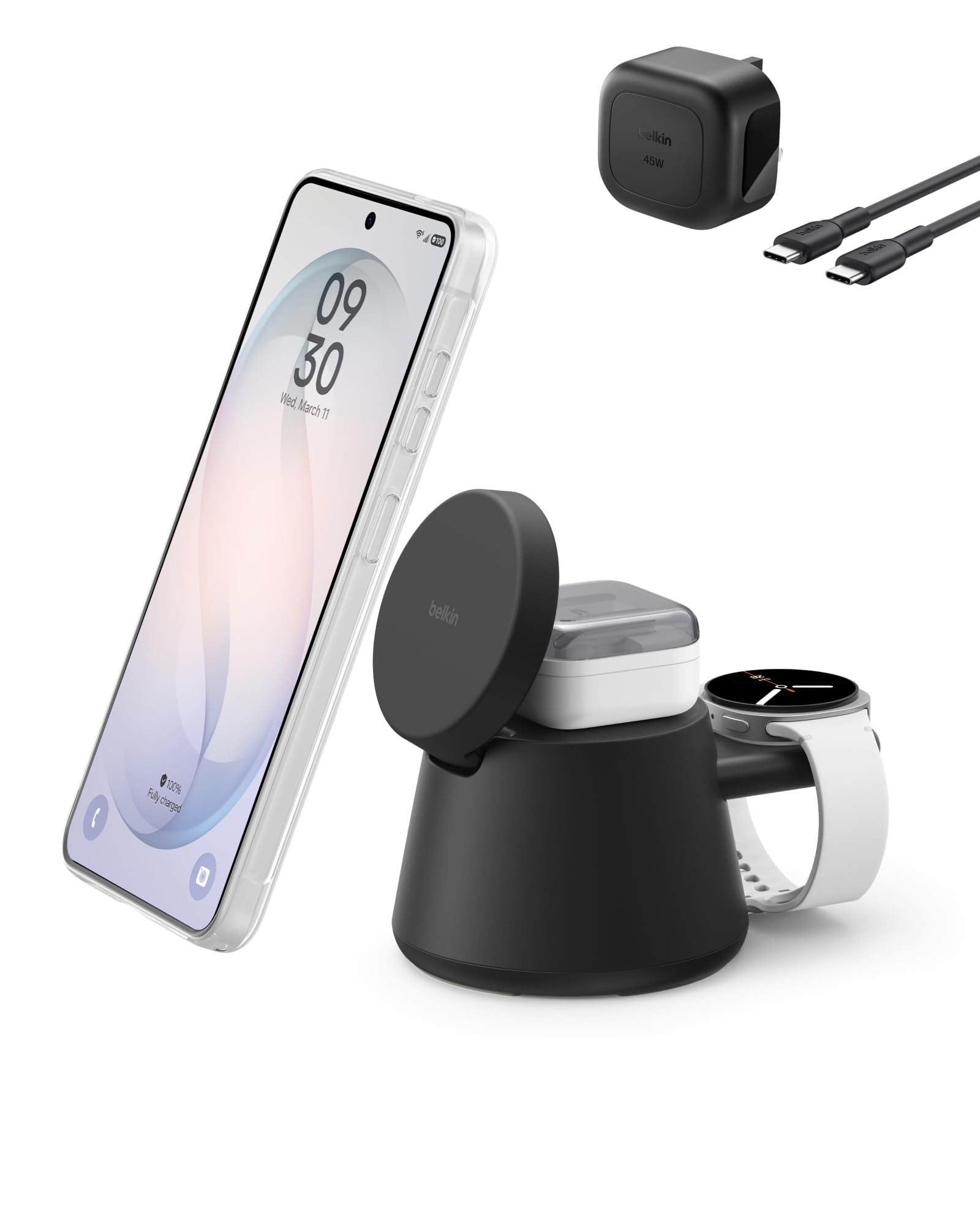 Belkin Black Ultracharge Smartphone. Smartwatch. Headphones Usb Wirele