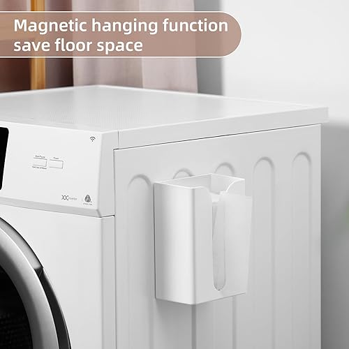Miniatura 5 de SUBEKYU Soporte magnético para hojas de secadora para lavandería, contenedor de hojas de secadora, dispensador de hojas de secadora, caja de hojas