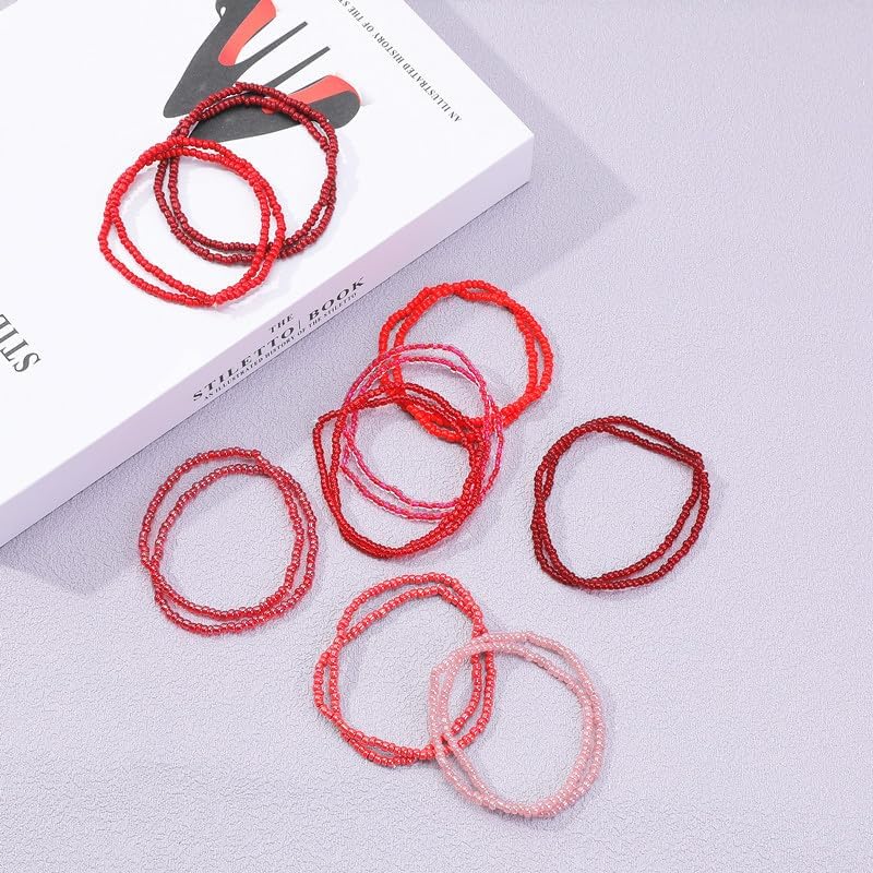 18-20PCS Colorful Bohemia Seed Beaded Bracelets Set Stackable Boho Stretch Bangle Bracelets Multilayer Boho Anket Concert Summer Beach Vaction Surf Jewelry Accessory - Image 4