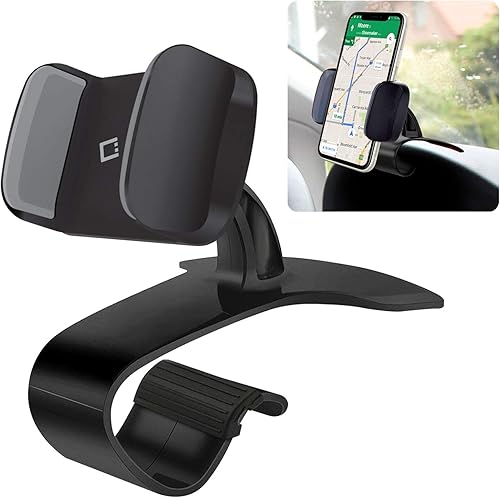 Soporte de teléfono para automóvil, tablero de instrumentos, soporte para teléfono celular, soporte de clip compatible con iPhone, teléfonos