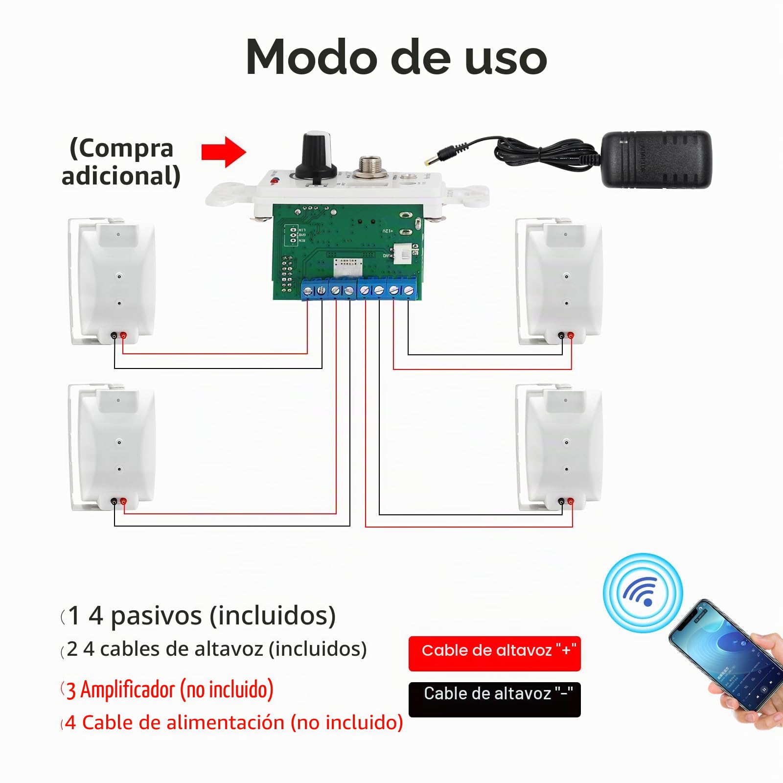 STUDIOFINIX Altavoces para Exteriores de 6.5 Pulgadas montados en la Pared, 800 W, Color Negro, solución de Audio Resistente a la Intemperie y de Alto Rendimiento (4 Altavoces) (Blanco)