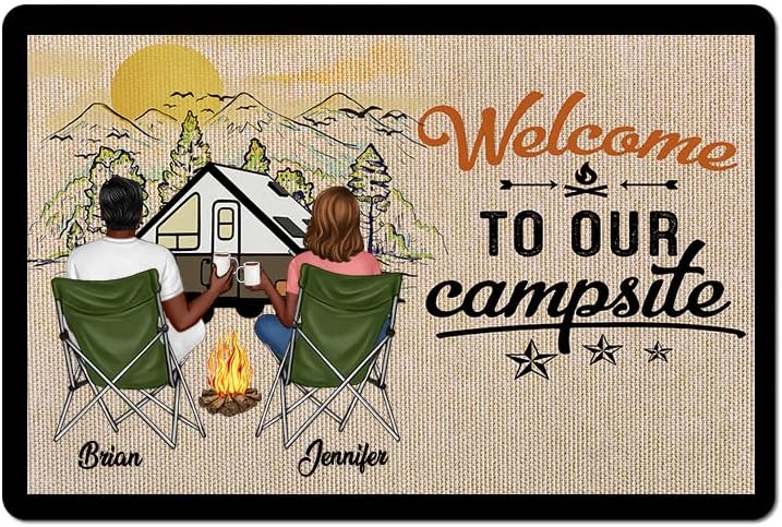 Miniatura 3 de Tapete personalizado para acampar con texto en inglés Making Memories One Campsite at A Time, tapete para puerta de entrada, tapete antideslizante