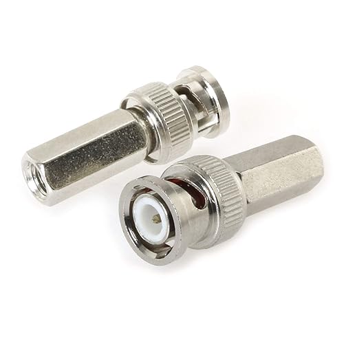 Miniatura 7 de 10 unids RG59 BNC acoplador de compresión Twist-On conectores, cámara de seguridad CCTV BNC macho adaptador de cable coaxial Connectos para cámara