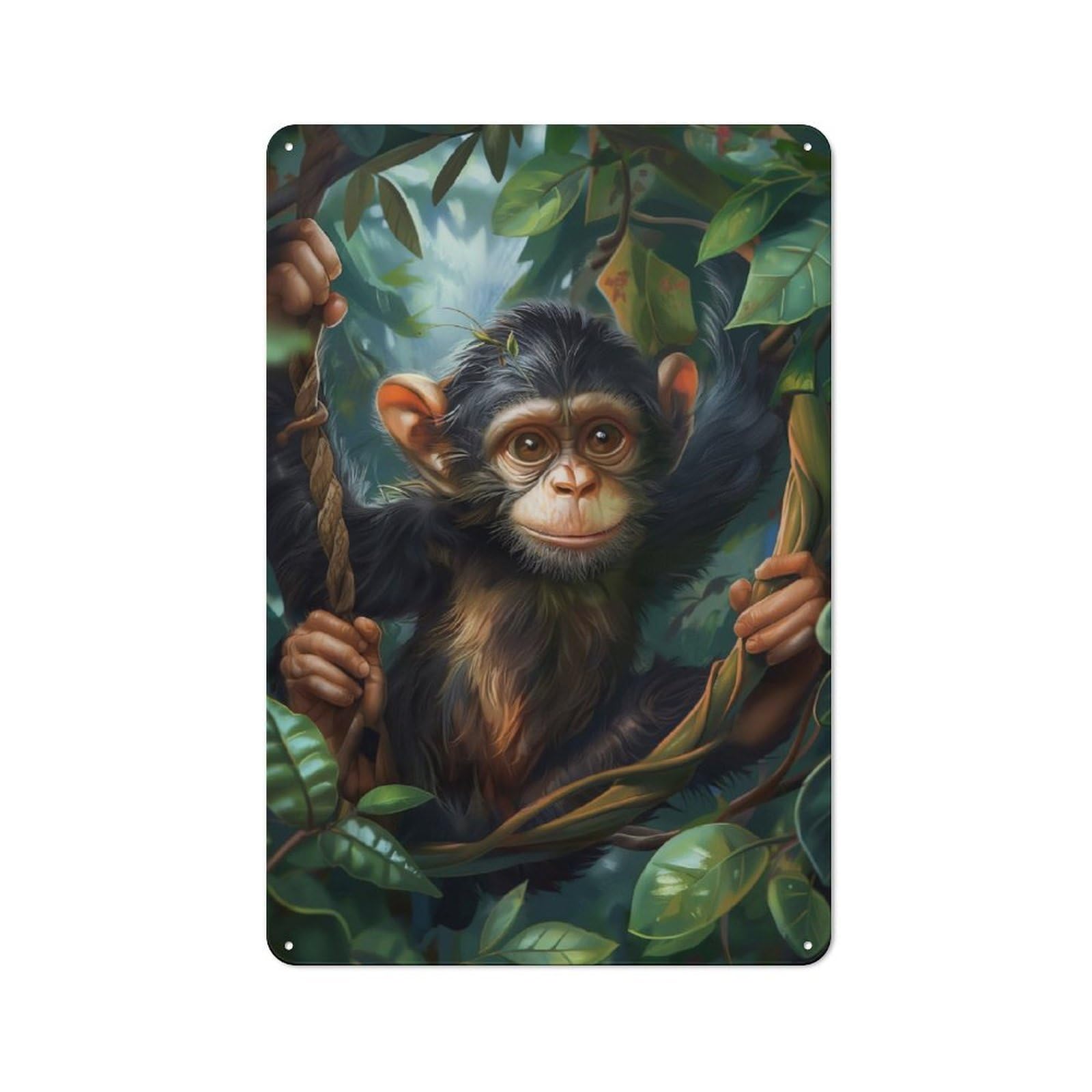 Monkeys Mischief Metal Sign 30x20cm, Vintage Bar Wall Plaque for Diner, Restaurant, Shed Or Kitchen