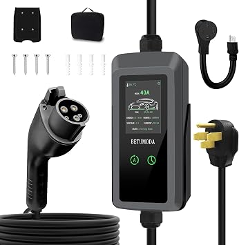 Level 2 EV Charger, 40 Amp 240V 9.6kW, 25ft Cable, LED Display