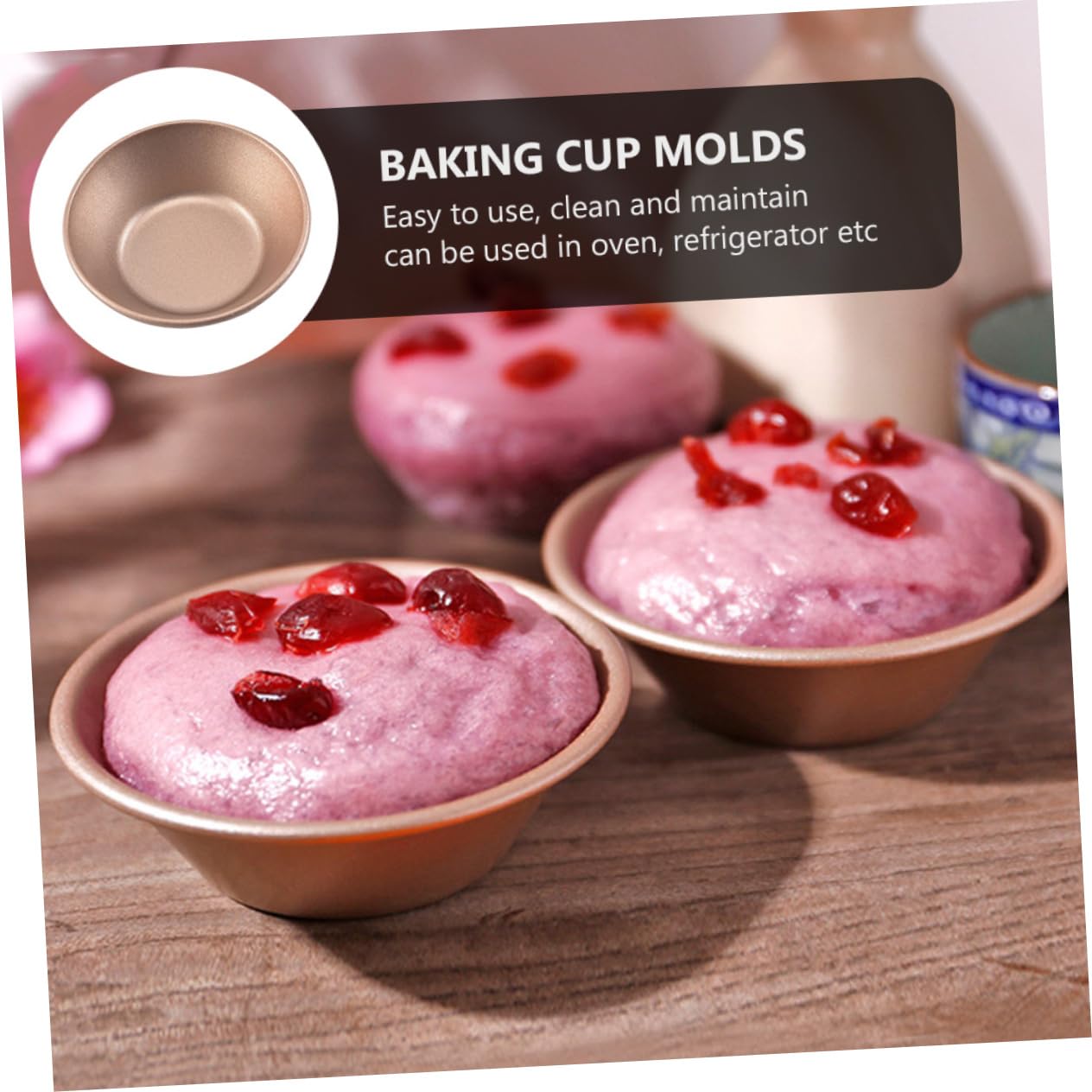 BESTonZON 12piezas Moldes De Tartas Redondas De Acero Carbono Moldes Para Hornear Mini Tartas y Puddings Fácil Desmoldeo y Limpieza y Muffins
