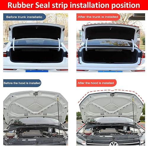 Miniatura 4 de Tira de sellado universal autoadhesiva para puerta en forma de D, 0.47 pulgadas de alto x 0.55 pulgadas de ancho, para puerta de automóvil, camión,