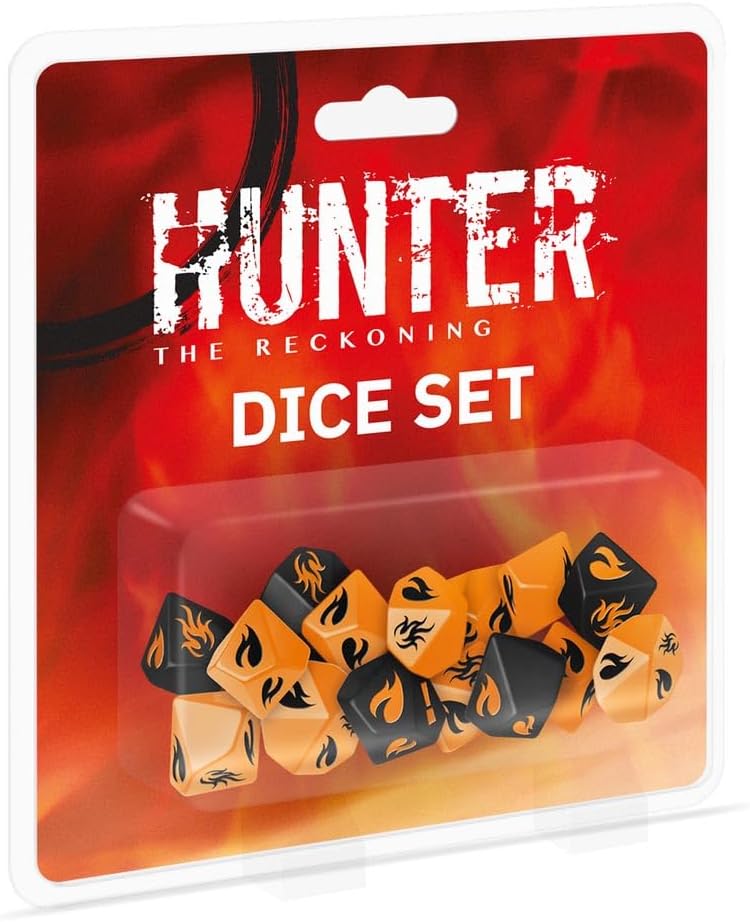 Renegade Game Studios Hunter: The Reckoning 5th Edition Dice Set - Orange & Black d10 Dice