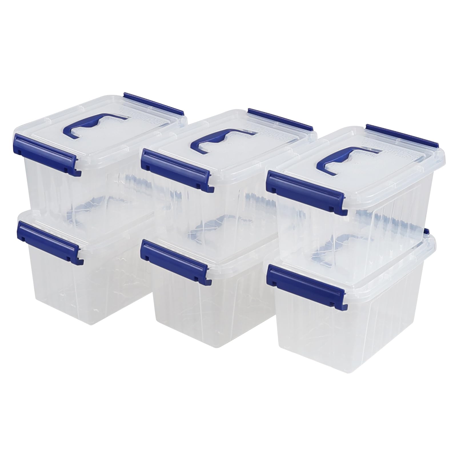 Boîtes de rangement plastique 3L lot de 6 avec couvercle transparent