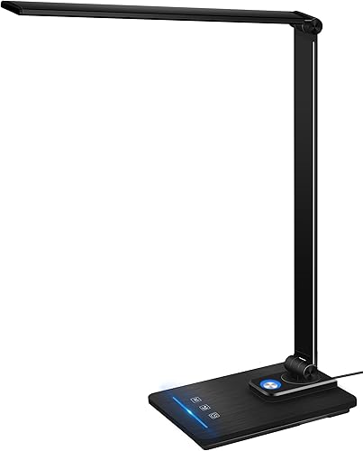 GLITI - Lámpara de escritorio LED luz de escritorio regulable 5 modos de colores y 6 niveles de brillo con puerto de carga USB luz nocturna