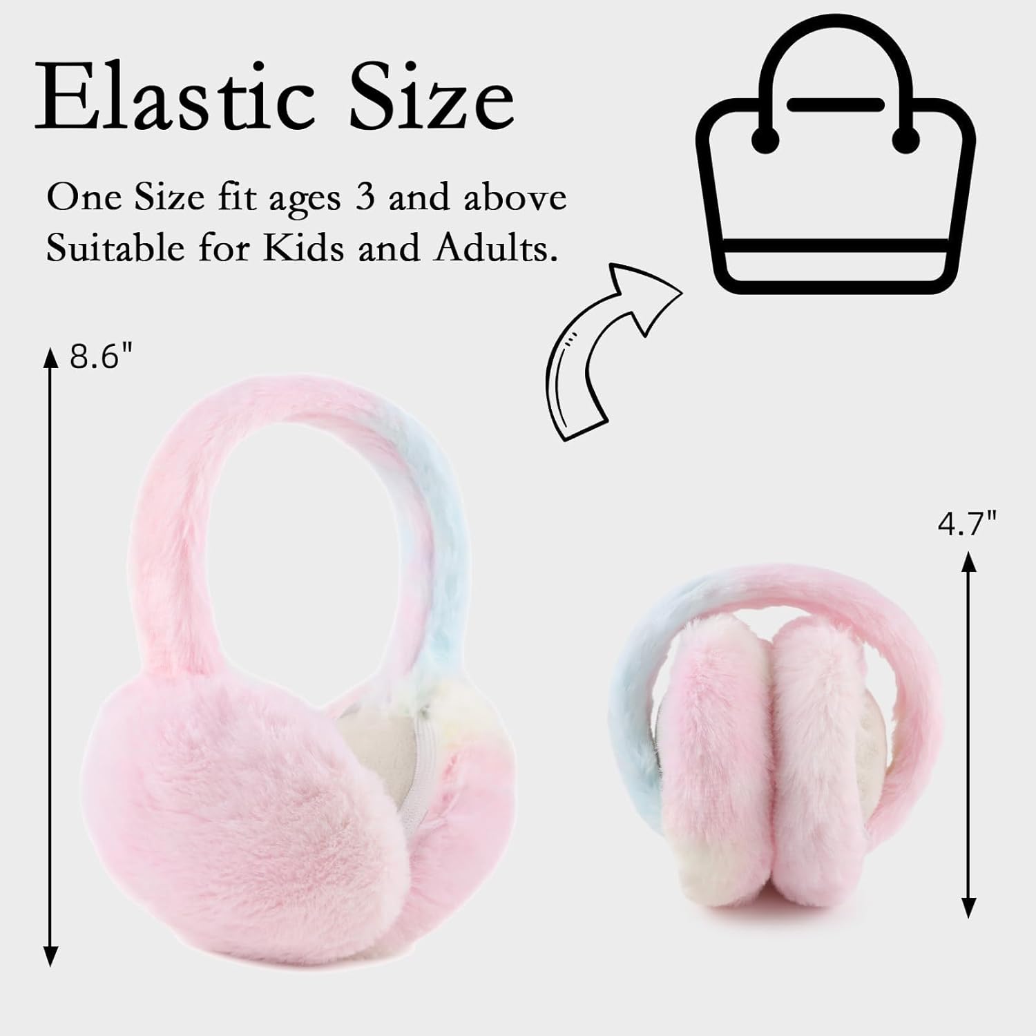 Yuoahcn Toddler Kids Winter Earmuffs Girl Warm Ear Muffs Baby Girls Plush Ear Warmers Cute Ear Covers Headband 3-8Y - Image 4