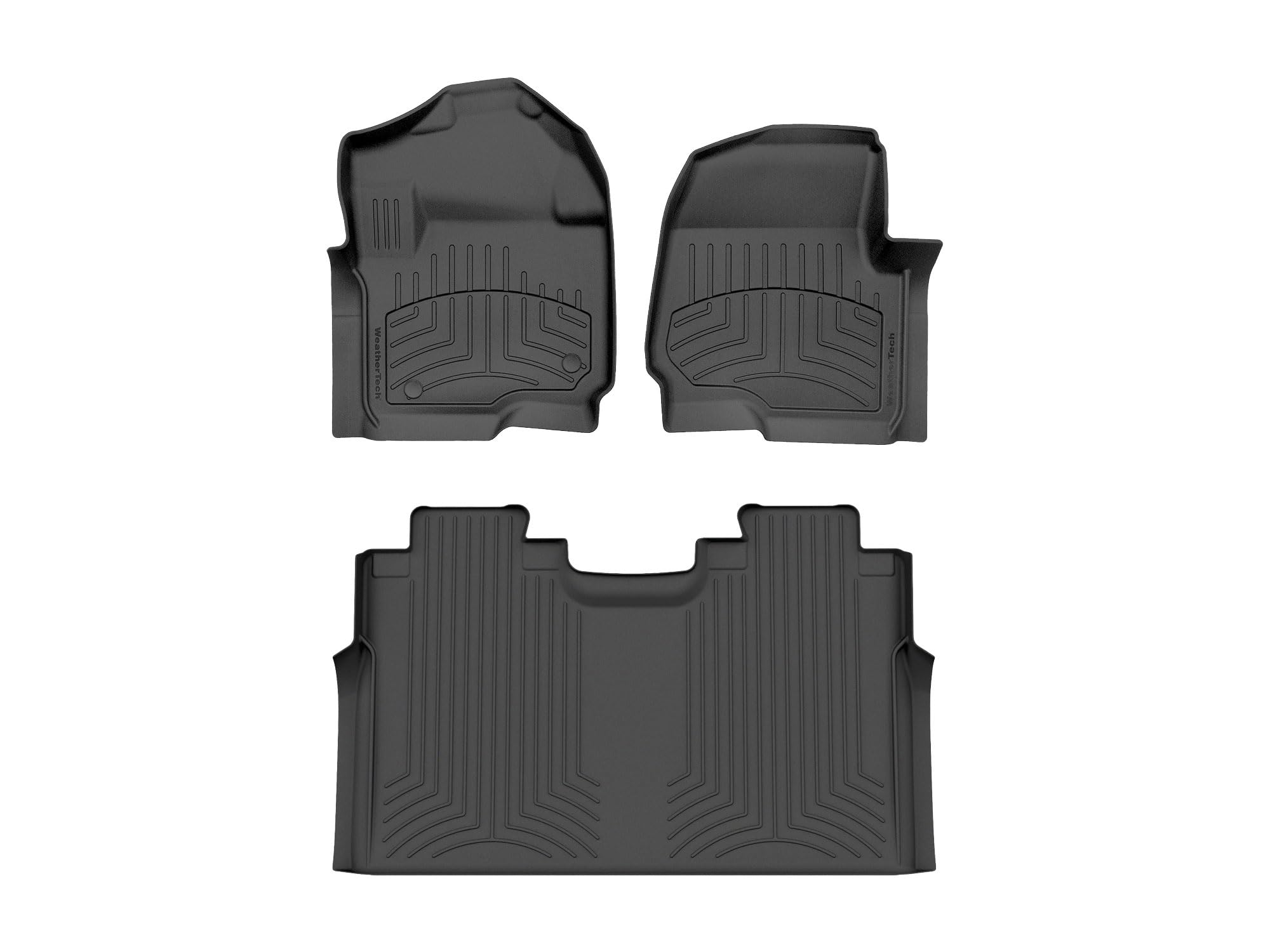 WeatherTech FloorLiner HP Custom Fit Floor Mats for Ford Super Duty - 1st & 2nd Row (4410121IM-446972IM), Black