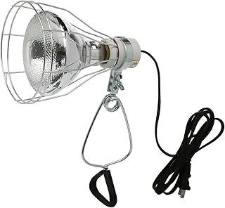 Woods 0324 18/2 Gauge Brooder and 150-Watt Heat Lamp with Wire Grill and Clamp, 6-Foot, Black