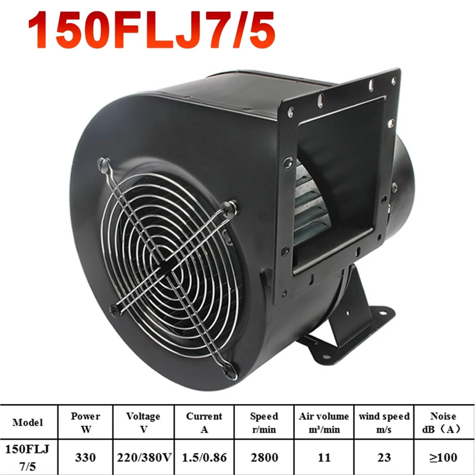 Wentylator odśrodkowy o niskiej mocy, AC 220 V, 380 V, 120 W, 140 W, 330 W, chłodzenie przemysłowe, dmuchawa, 1 sztuka (330 W, Heatsink 220 V, UK)