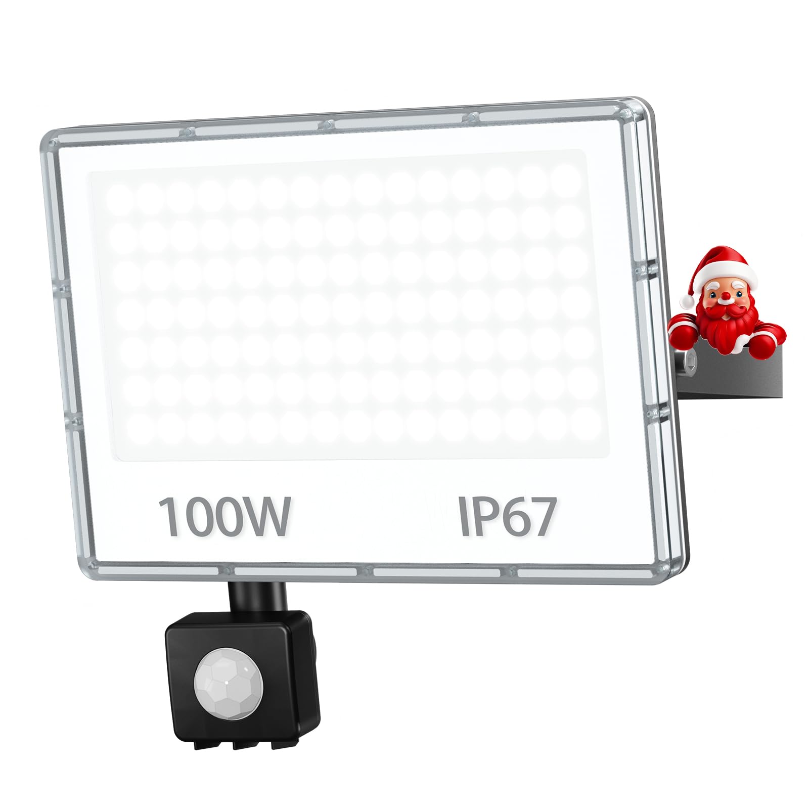 Projecteur LED Exterieur Detecteur de Mouvement 100W - 10000LM Spot LED Extérieur Detecteur de Mouvement Etanche IP67 6500K Blanc Froid 1 Pièce Phare Exterieur avec Detecteur pour Jardin