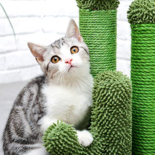 PAWZ Road Cat Scratching Post Cactus Cat Scratcher Featuring with 3 Scratching Poles and Dangling Ball-Medium 23 Inches - Image 5