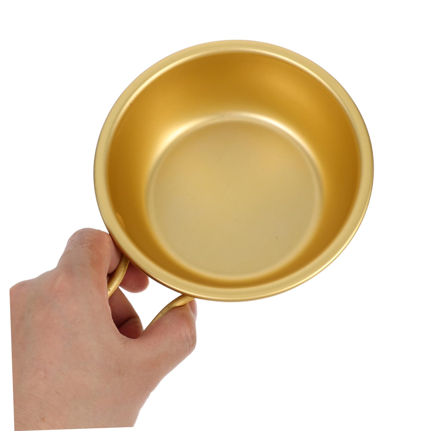 4 Stück Koreanische Reisweinschalen Aus Alu – Gold, 12,5 Cm, Traditionell Für Makgeolli & Gurke