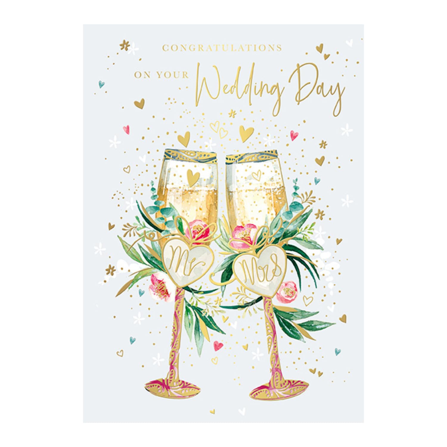 Words n Wishes Congratulations Wedding Day Card Champagne Glasses