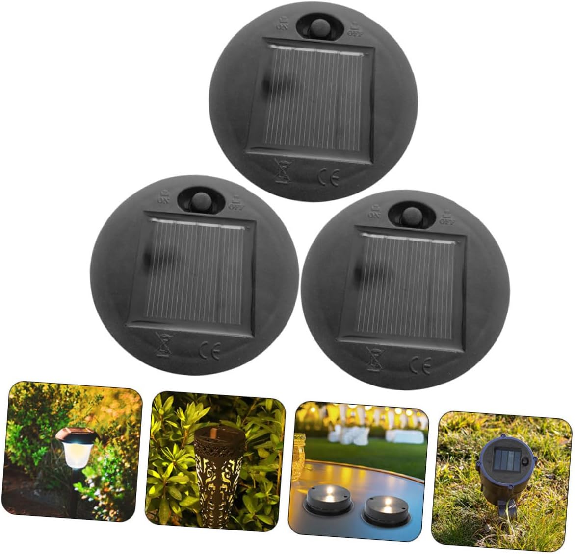 DOITOOL 3Pcs Solar Light Replacement Tops Solar Lantern Parts for Garden Outdoor Lighting Panels for DIY Projects Fit for Lanterns