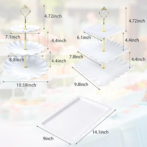 Miniatura 2 de Juego de 10 soportes para cupcakes, juego de exhibición de mesa de postres, soporte de exhibición de cupcakes, soporte de nivel para cupcakes con 4