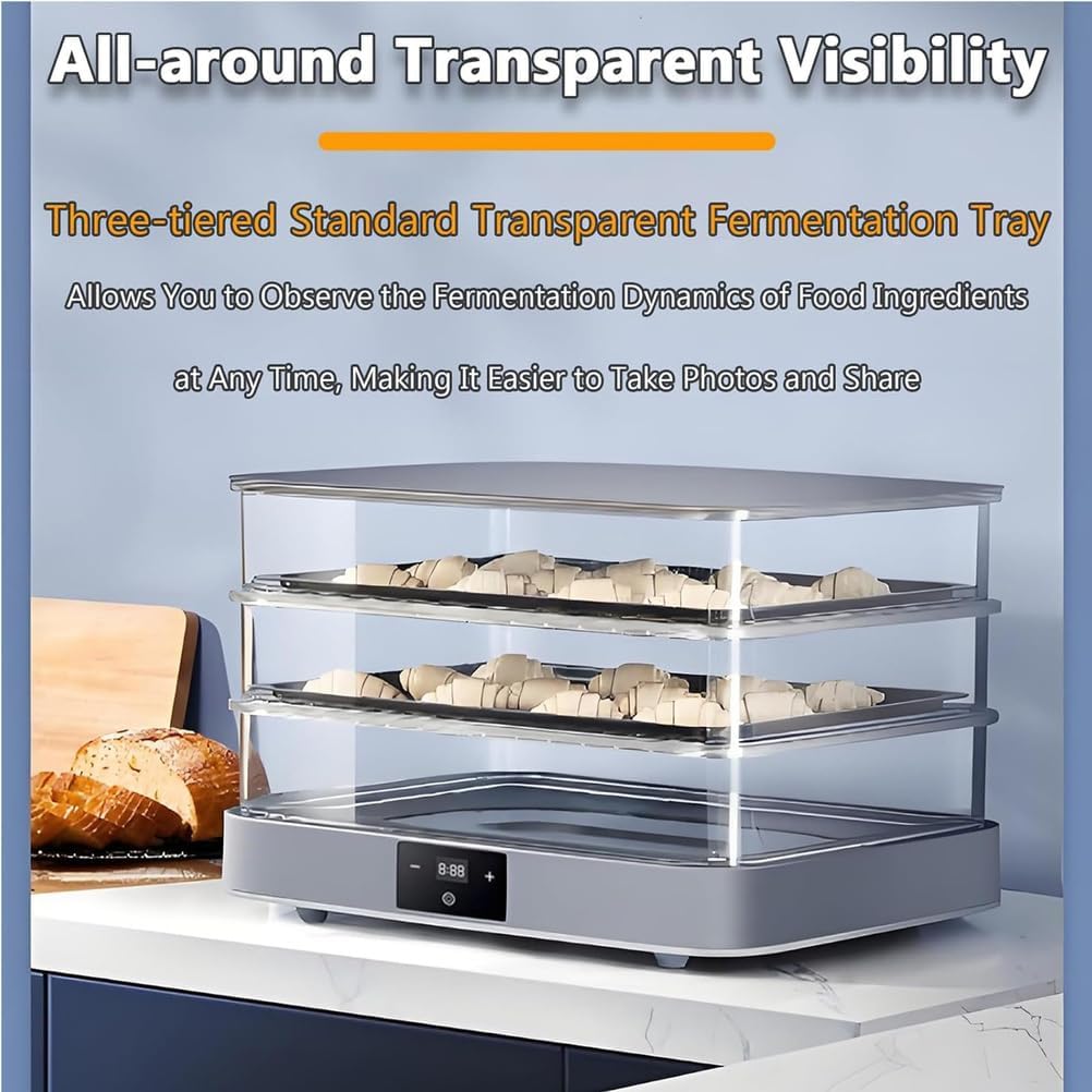 40-Liter Household Bread Proofing Box, Adjustable Temperature From 20 To 45°C, Timer Range From 1 Minute To 24 Hours, Automatic Humidity Control, Multi-Functional Dough Fermenter