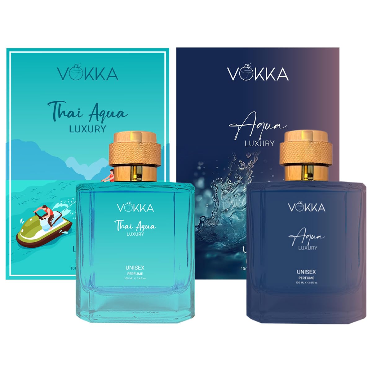 VOKKA Thai Aqua & Aqua 2x100ml | Unisex Luxury Long Lasting Perfume For Men & Women | Eau De Parfum | EDP Fragrance for Gift | Travel & Skin Friendly | Notes: Aquatic, Patchouli, Woody-picture-16