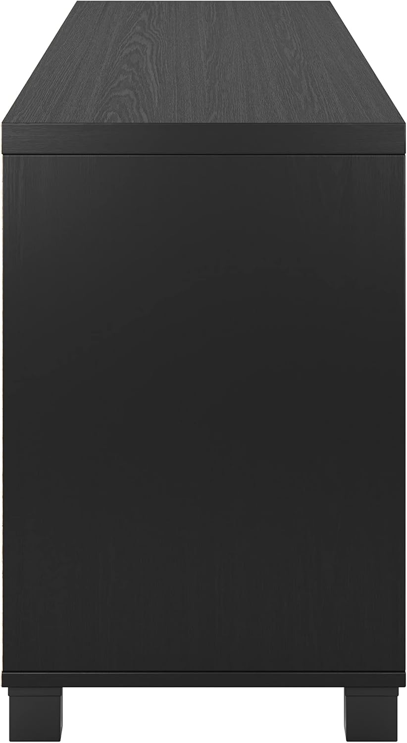 CorLiving Virlomi Contemporary Closed Storage Black TV Stand for TVs up to 85" - for Living Room, Large Media Cabinet, Entertainment Center, Modern TV Console