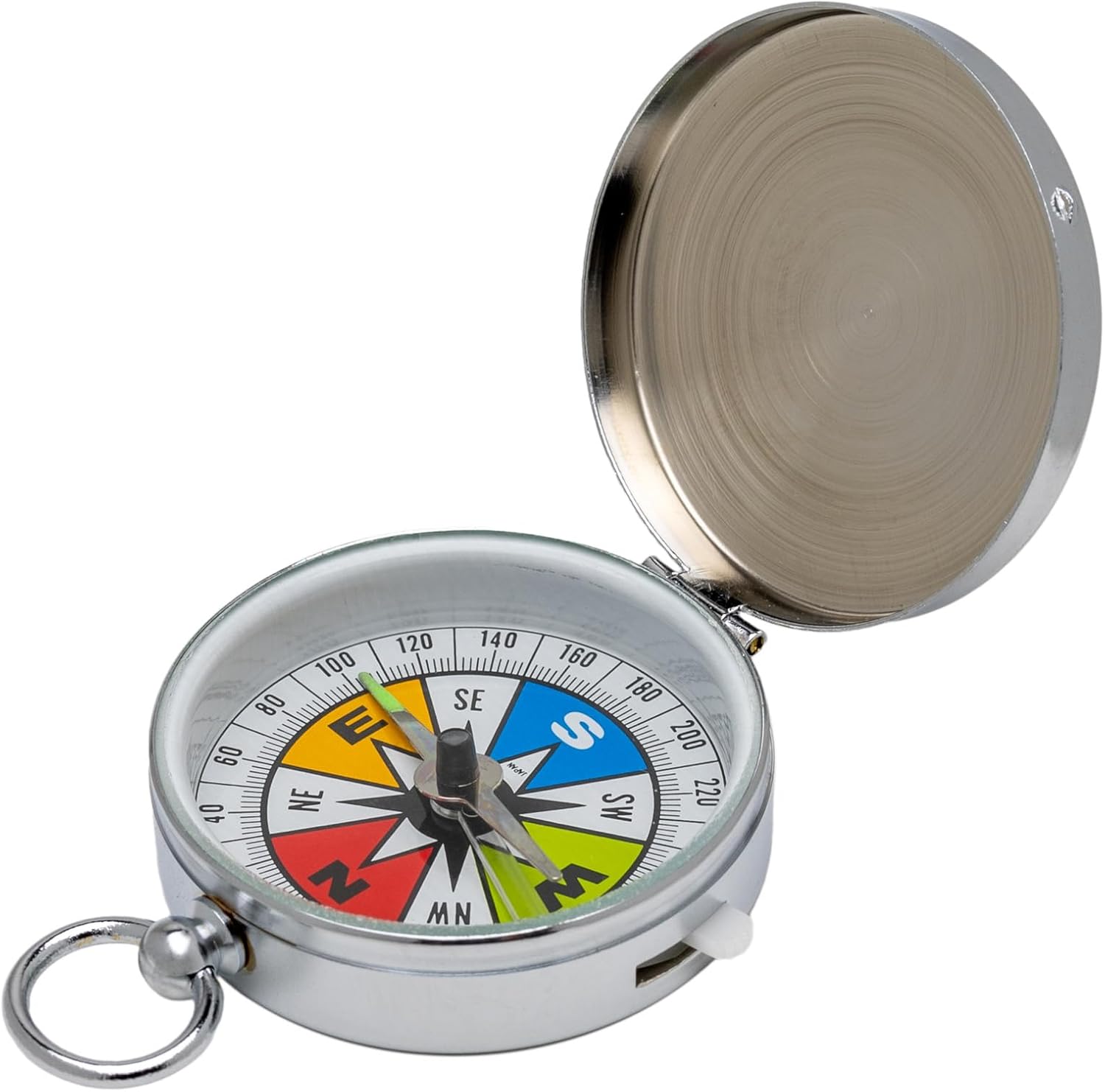 Misar Tech GA-13P Pocket Compass Dry Type Luminous Stopper Silver