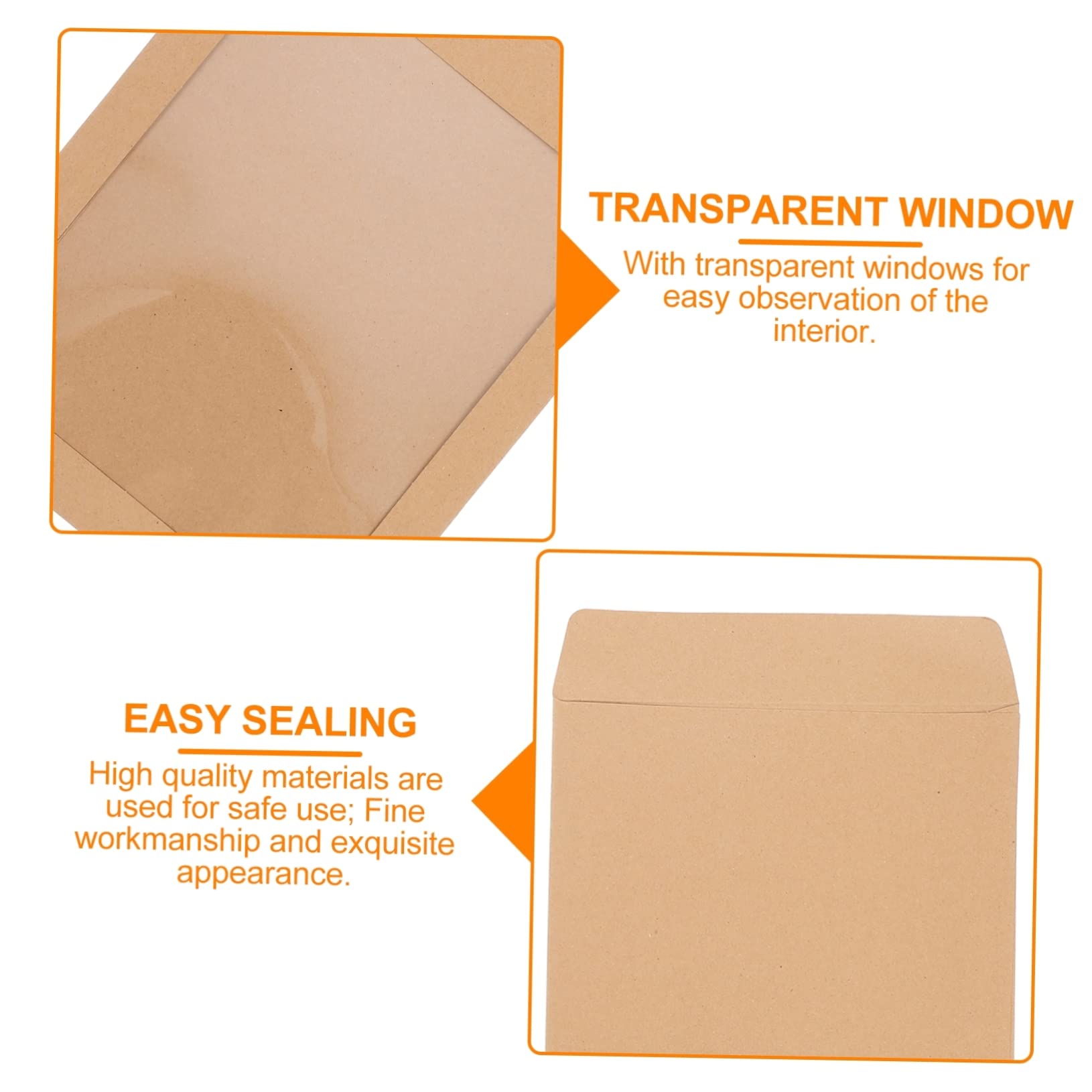 Sobres de Papel Kraft 25 Piezas, Pvc y Color Caqui