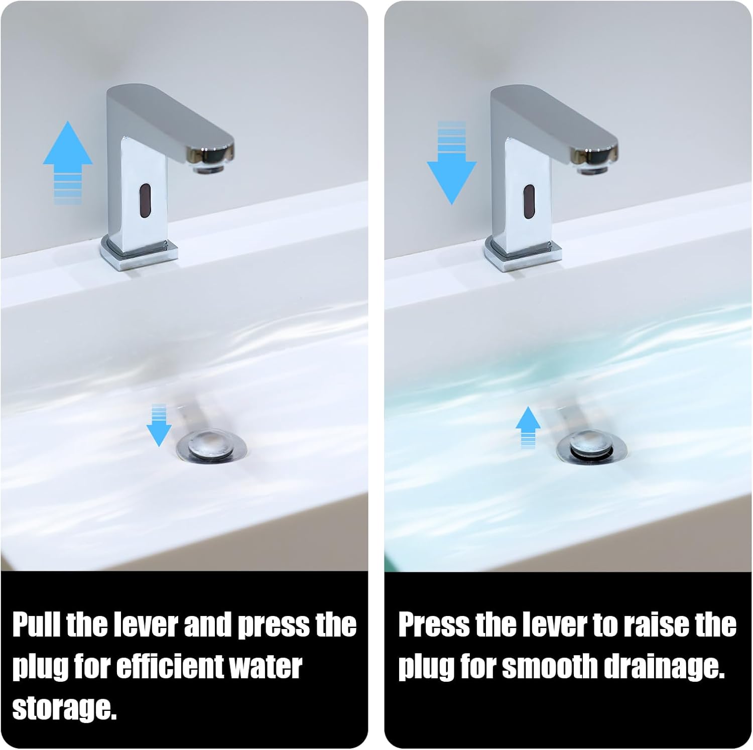 2pcs Sink Drain Parts, Including Pop-Up Stopper & Pivot Rod Replacement Bathroom Sink Drain Repair Kit Compatible with Price Pfister & Popular Band