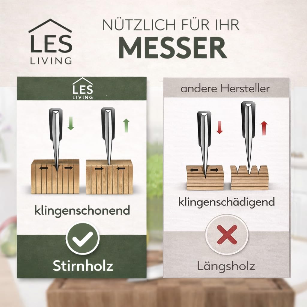 Schneidebrett Eiche Stirnholz 40×30×4 cm – Profi Holzschneidebrett mit Saftrille & Antirutsch-Füße – Klingenschonend – Massives å Küchenbrett aus Eichenholz – Deutsche Marke