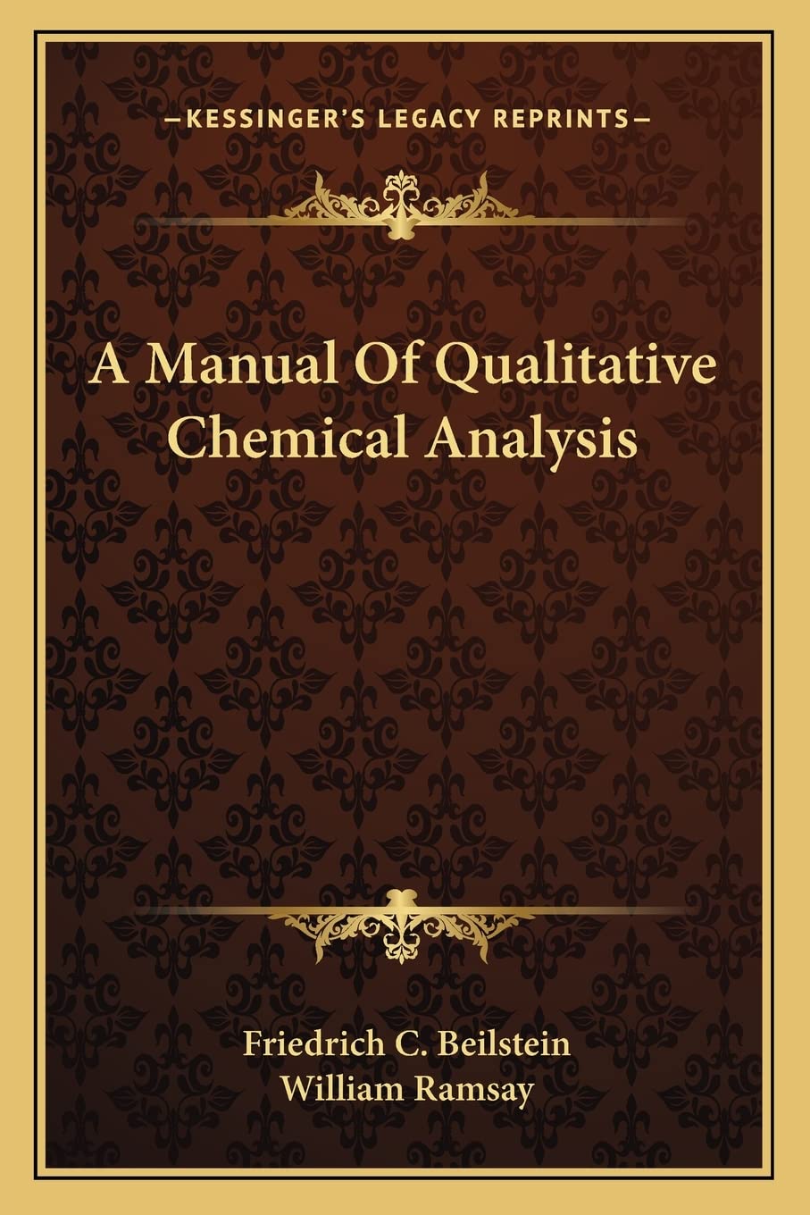 A Manual Of Qualitative Chemical Analysis