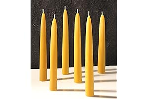 100% Natural 8-Inch Beeswax Taper Candles (6-Pack)