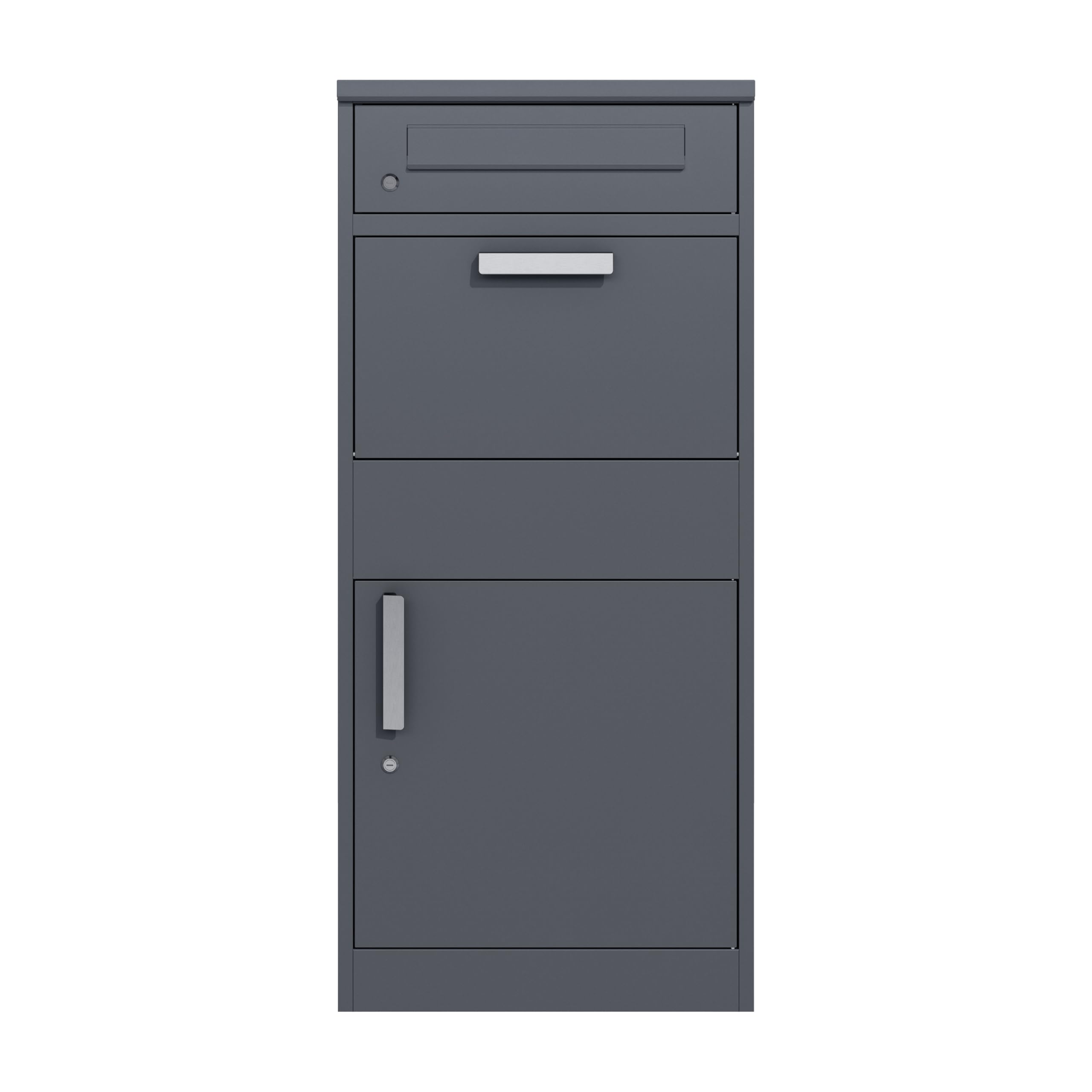 DEGAMO Paketbox Briefkasten Bremen 50x38x112cm, Stahl anthrazit RAL 7016, stehend, wasserdicht