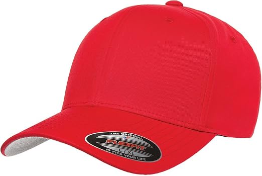Cotton Twill Fitted Hat Red at Amazon 