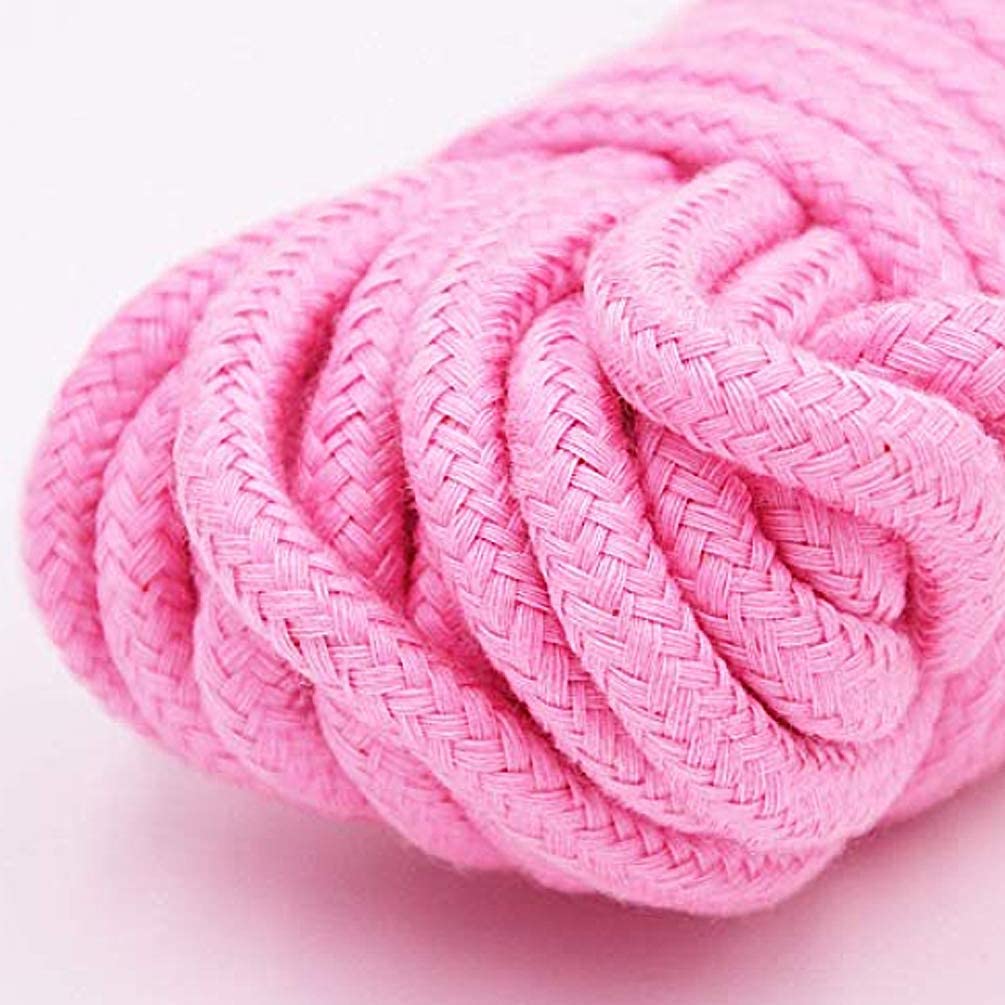 Juego de 3 cuerdas de algodón suave de 32 pies / 10 m, regalo para su pareja (rojo, morado, rosa, negro) (Fucsia negro)