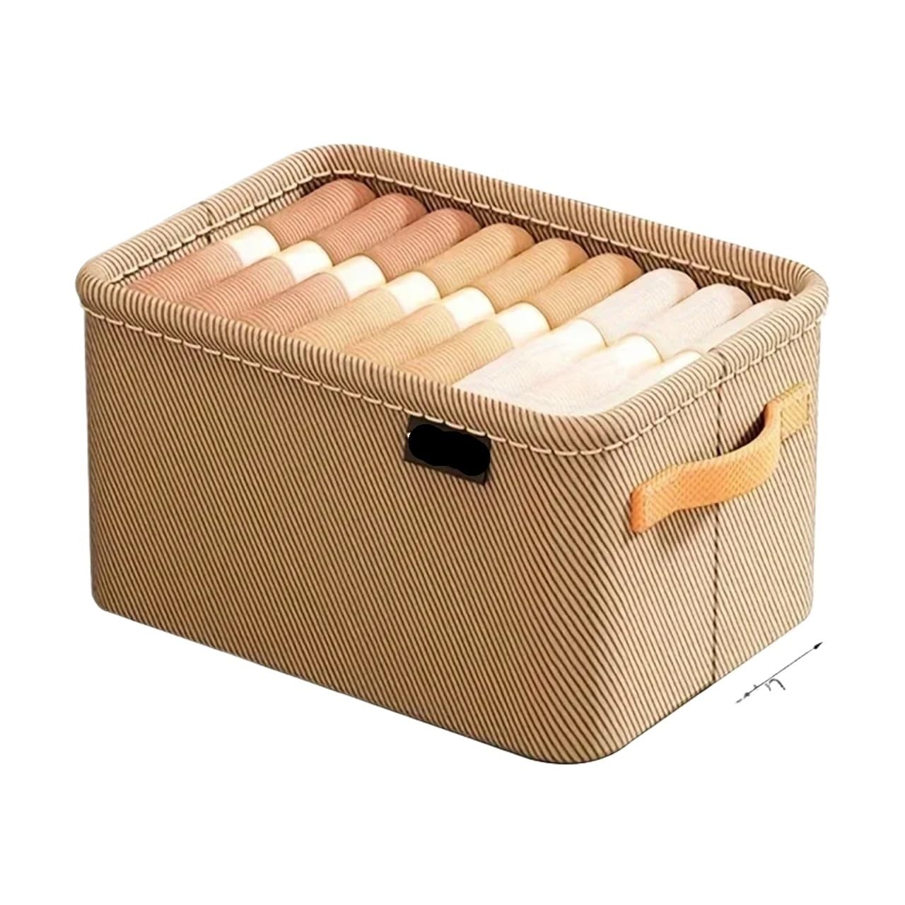 LADFRTYU Sock Storage Box Wardrobe Organizer Box For Storage In The Closet Underwear Drawers Bedroom Cabinet Socks Bra Pants(Khaki M 1PC)