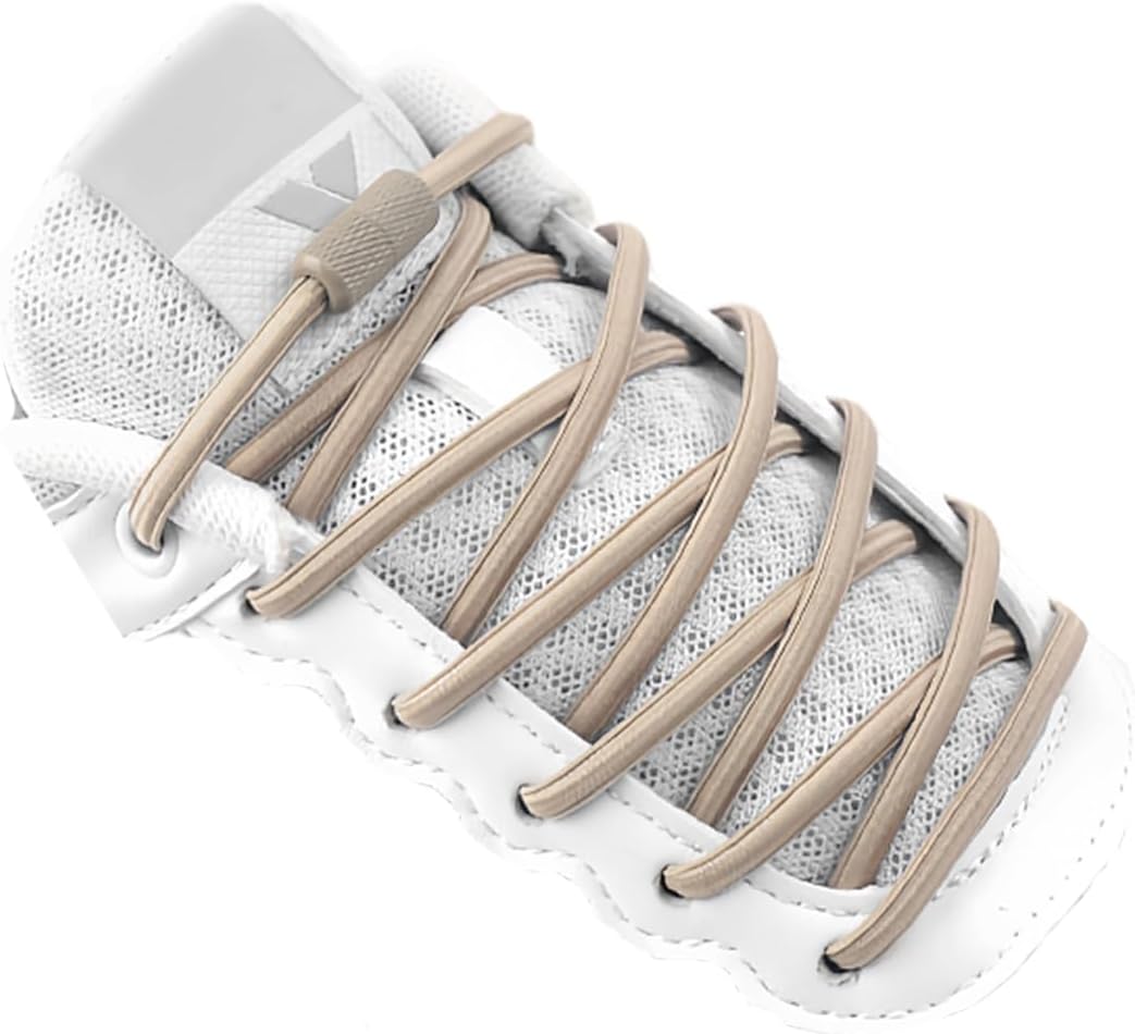 No Tie Shoelaces for Adults Elastic Shoe Laces for Sneakers Stretchable Flat Round Tieless Shoelaces for Kids