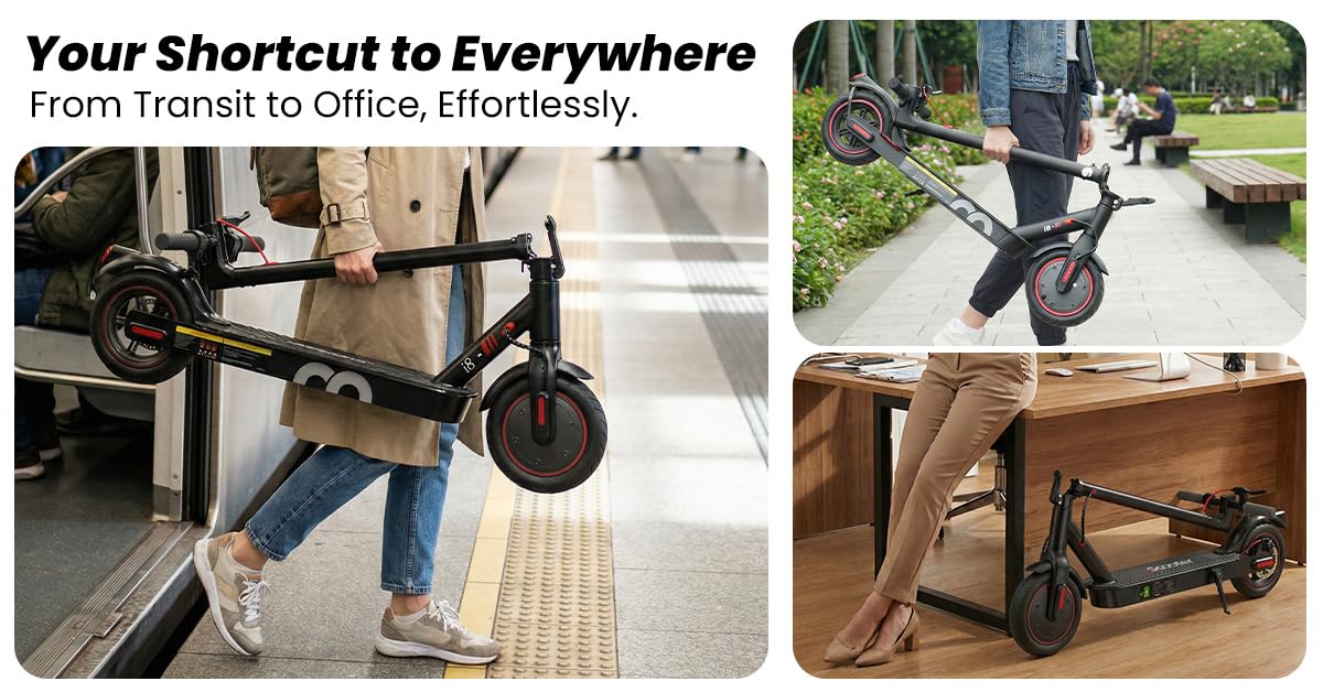 iScooter Electric Scooter Adults & Big Kids, 23/18/12 Miles Long Range,22/19/18 Mph Top Speed, Commuting Electric Scooter with Cruise Control, Double Braking Systems Escooter for Adults and Teens