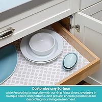 Vista 117 de Con-Tact Brand Grip Prints Shelf Liner, Non-Adhesive Durable Liners, Slip-Resistant Drawer and Cabinet Covering, 18" x 4', Dottie Grey, Pack of 1