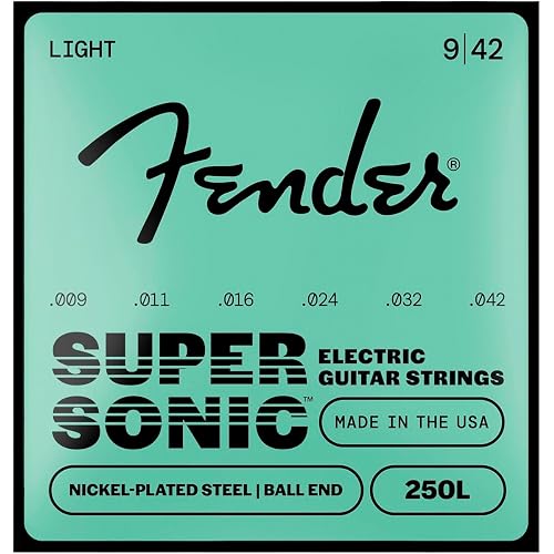 Fender Super 250 Electric Guitar Strings, Nickel Plated Steel, Ball End, 250L .009-.042