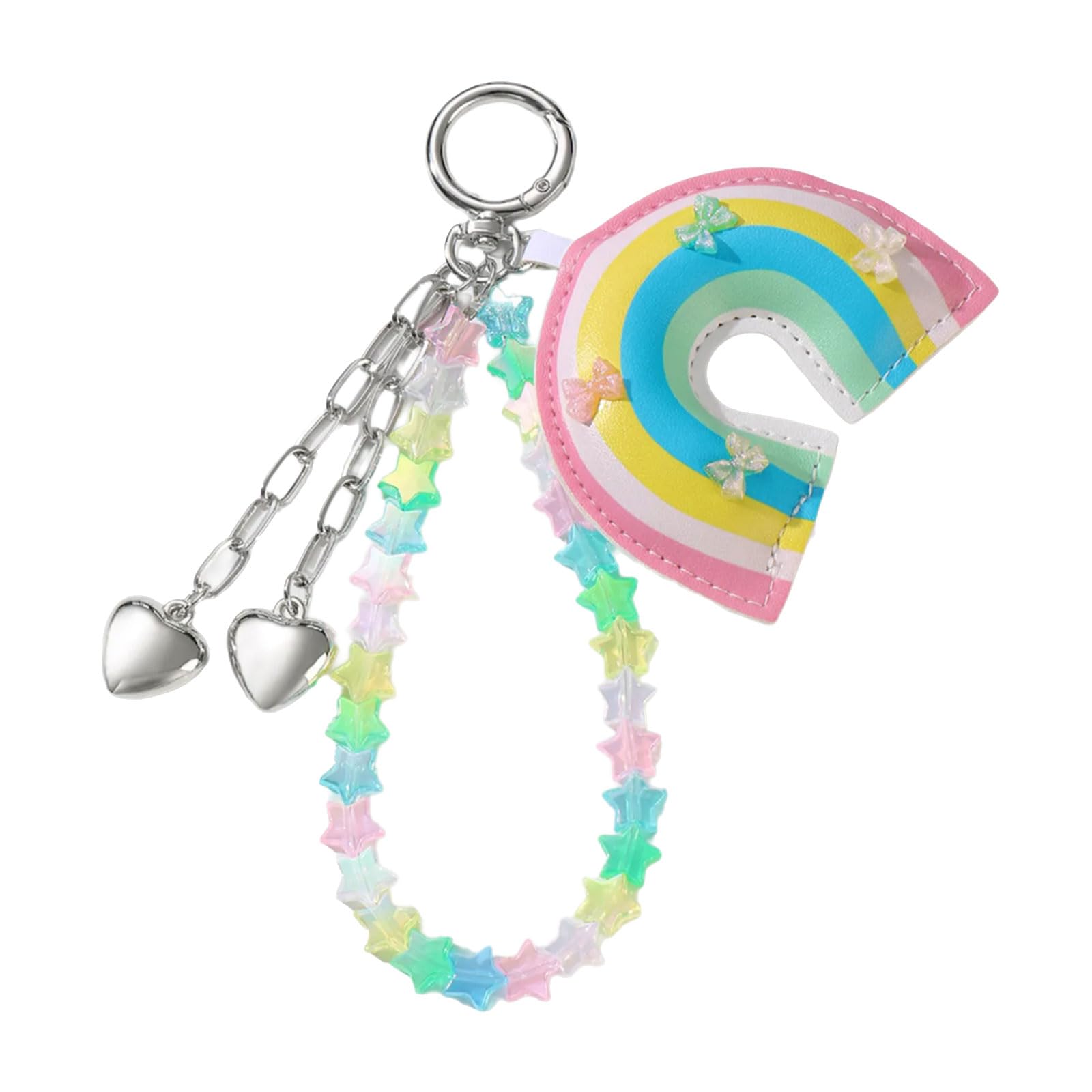 Kalttoy Girls A Braided Rope Keyring Creative Car Chain Heart Keychain Bag Charm Lovely Star Keychain Hanging Ornament For Backpack Braided Rope Keyring