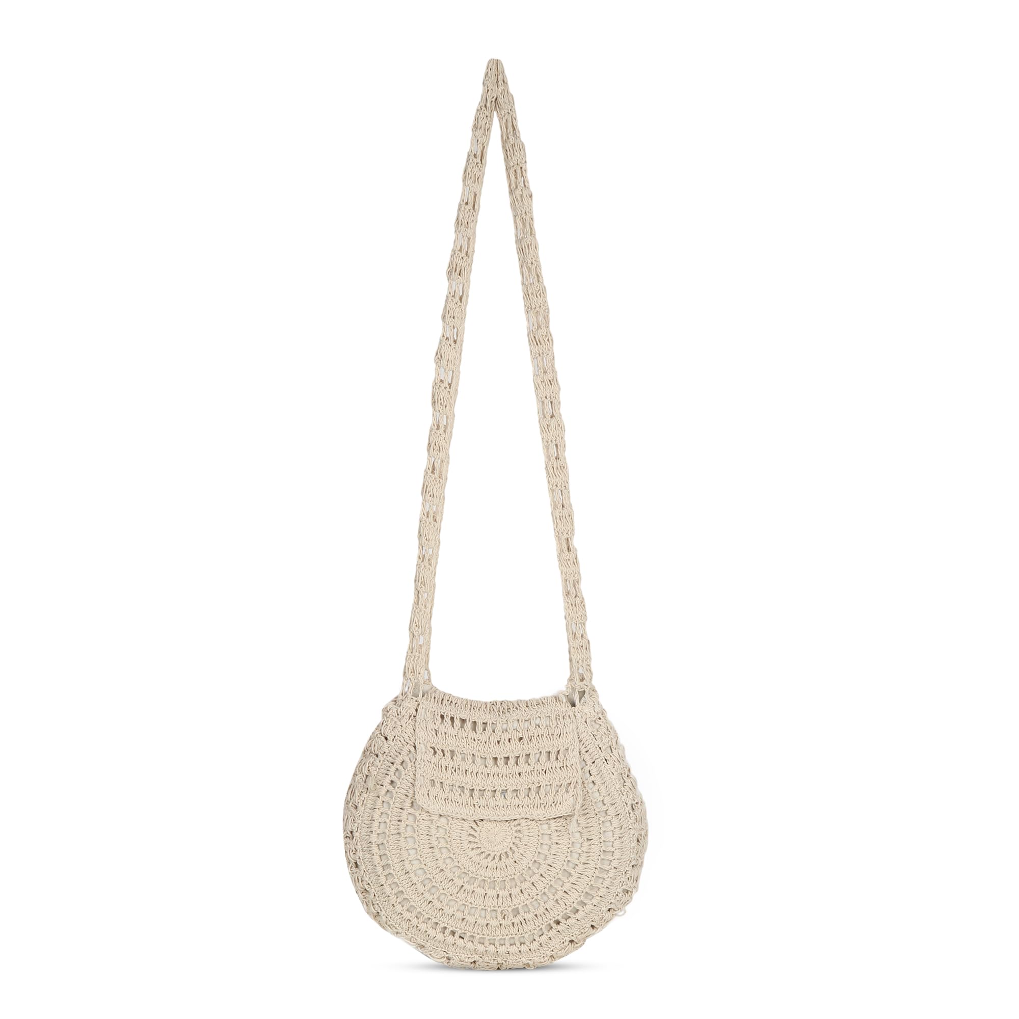 sapis white handmade Crochet/Macrame sling/cross body bag for women/girls (B0CW77Y67N) Amazon Price History, Amazon Price Tracker