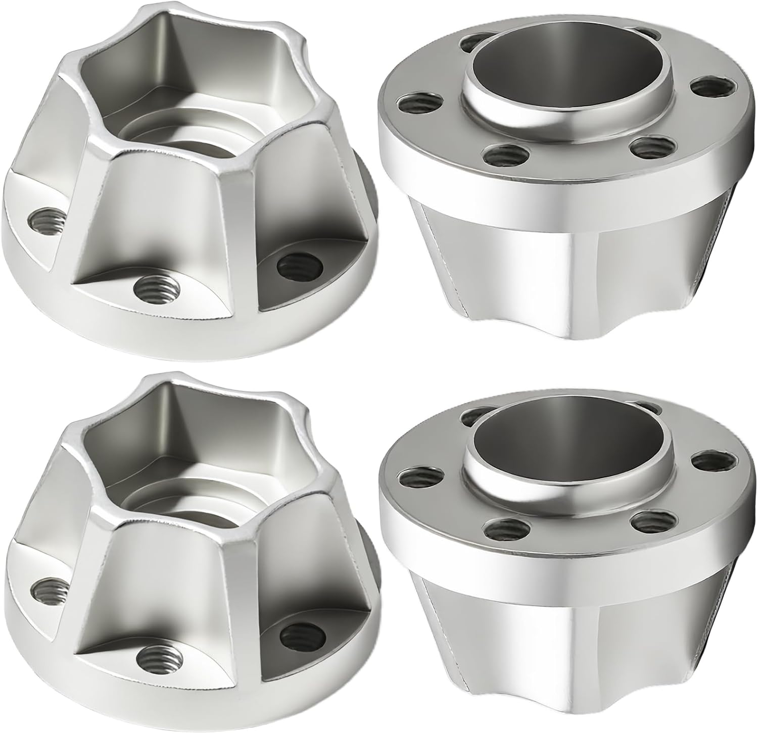 RC 12mm Metal Wheel Hex Hubs Extension Combiner Compatible with 1.9/2.2inchBeadlock Wheel Rim Axial SCX10 Traxxas TRX4 Wraith Gen7 Gen8 D90 CC01 1/10 RC Crawler, 4 Pcs