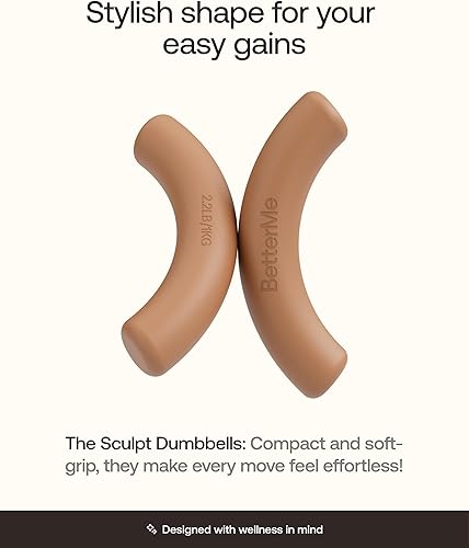 Miniatura 2 de BetterMe - Mancuernas Sculpt  Par de pesas de mano de neopreno de 2.2 libras  Pesas antideslizantes de agarre suave para mujeres  Mancuernas