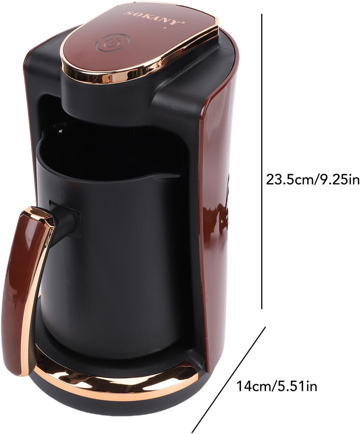 Dan&Dre Turkish Coffee Maker, 550W 250ML Electric Turkish Greek Coffee Machine with Cup, for Home Office Travel Brewing