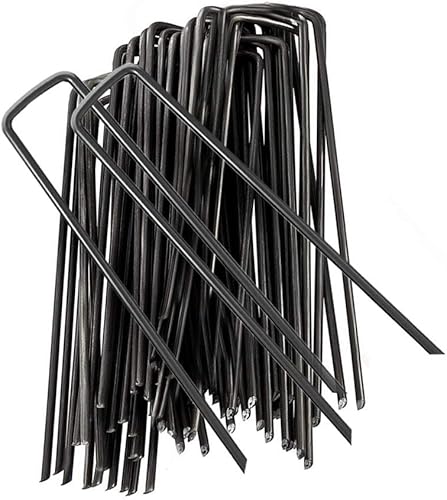 Estacas de jardín, clavijas de anclaje de suelo, grapas de jardín en forma de U, clavijas para asegurar césped, granja, césped, césped, barrera de