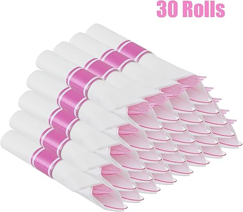 Miniatura 10 de Juego de servilletas y cubiertos preenrollados, paquete de 12 cubiertos envueltos desechables, cubiertos de plástico enrollados en oro con 12