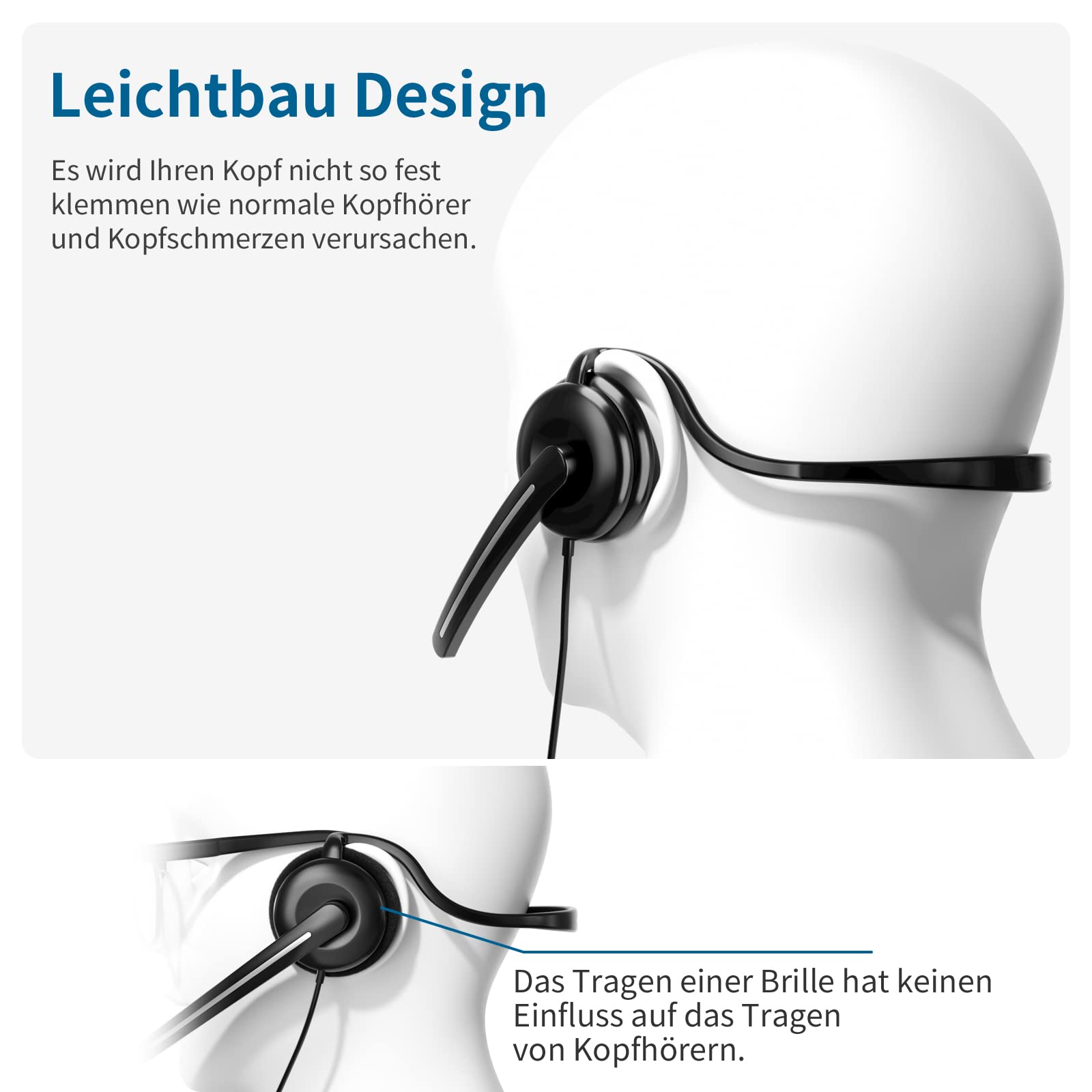 VH500S Cuffia Monoaurale Con Microfono USB - Per Ufficio, Call Center, Skype E Teams - Foto 13